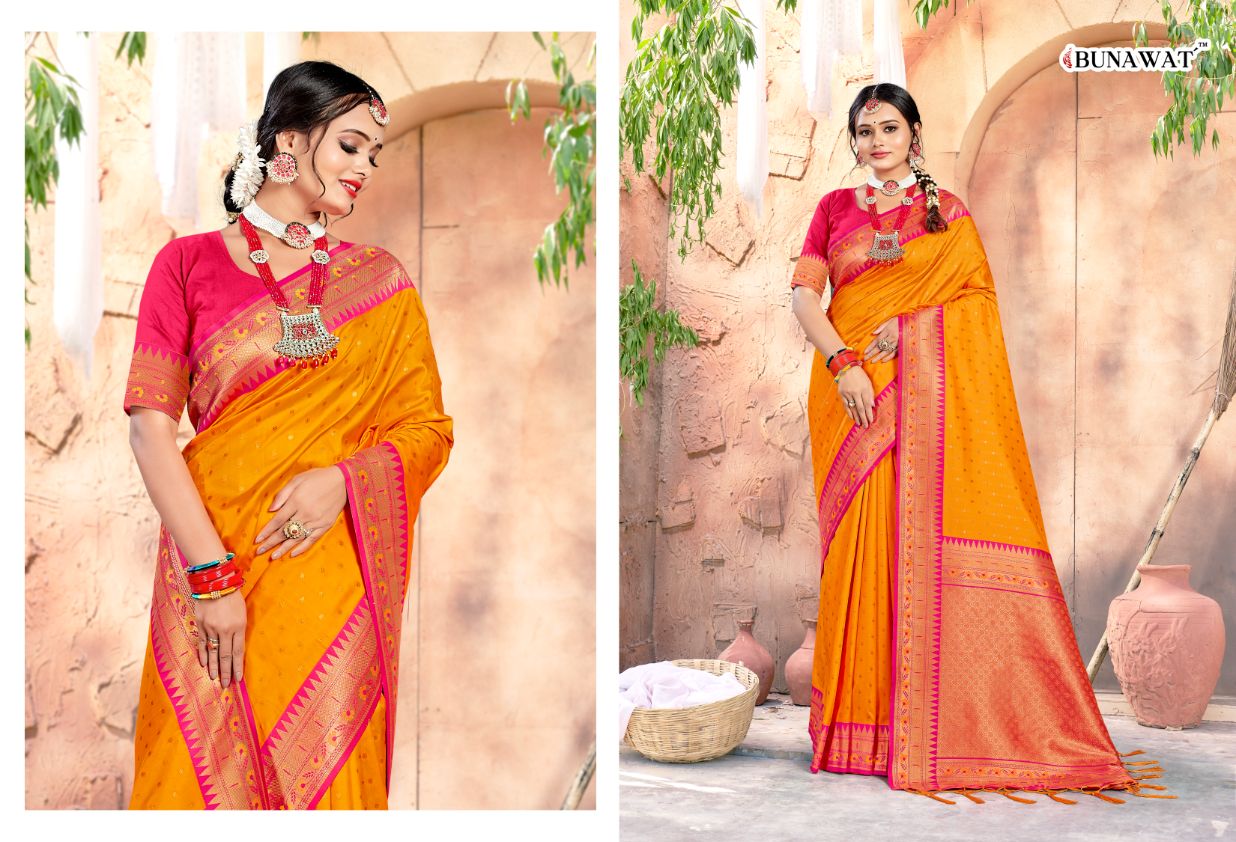 Sruti By Bunawat 1001 To 1006 Banarasi Silk Sarees Catalog
